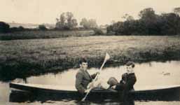 Gordon Jacob and his brother Anstey in a boat